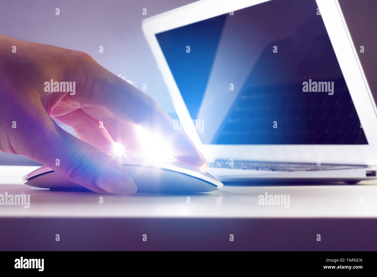 Typing on laptop closeup Stock Photo - Alamy