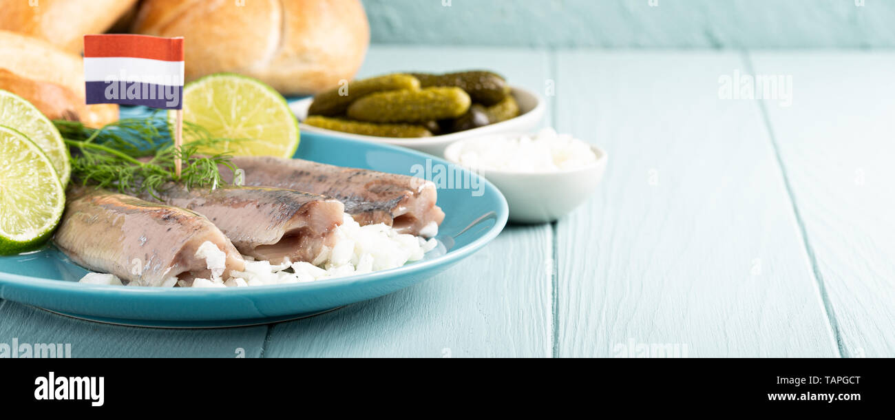 Traditional dutch food herring fish Stock Photo Alamy