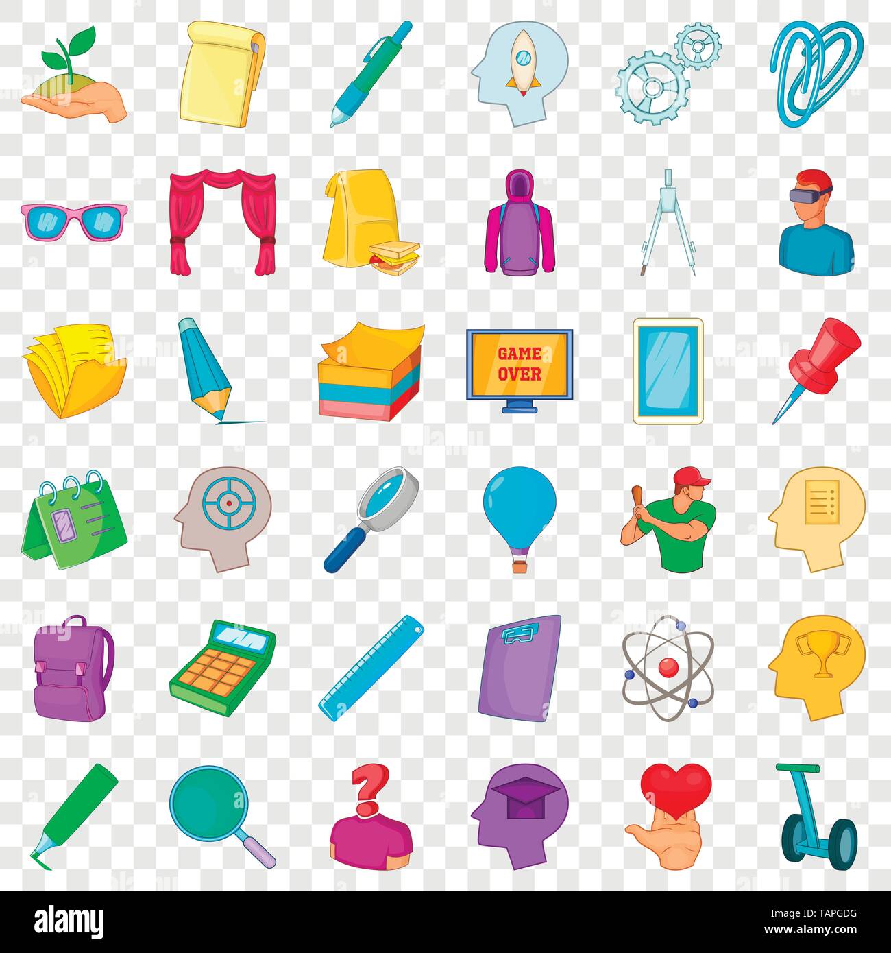 Graduate icons set, cartoon style Stock Vector Image & Art - Alamy