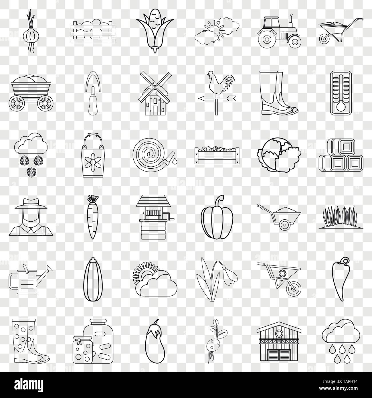 Autumn icons set, outline style Stock Vector Image & Art - Alamy