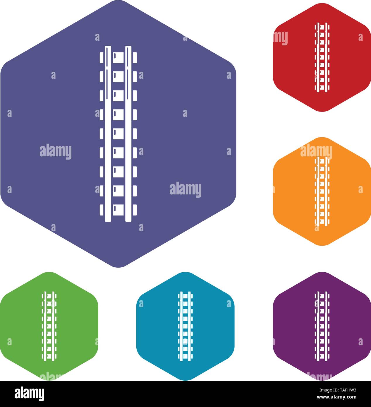 Railway icons vector hexahedron Stock Vector