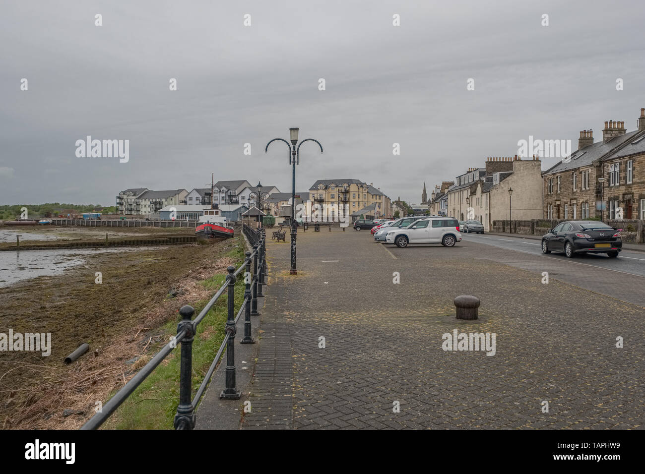 Irvine Harbour North Ayrshire Scotland on a bright but cold May Day in