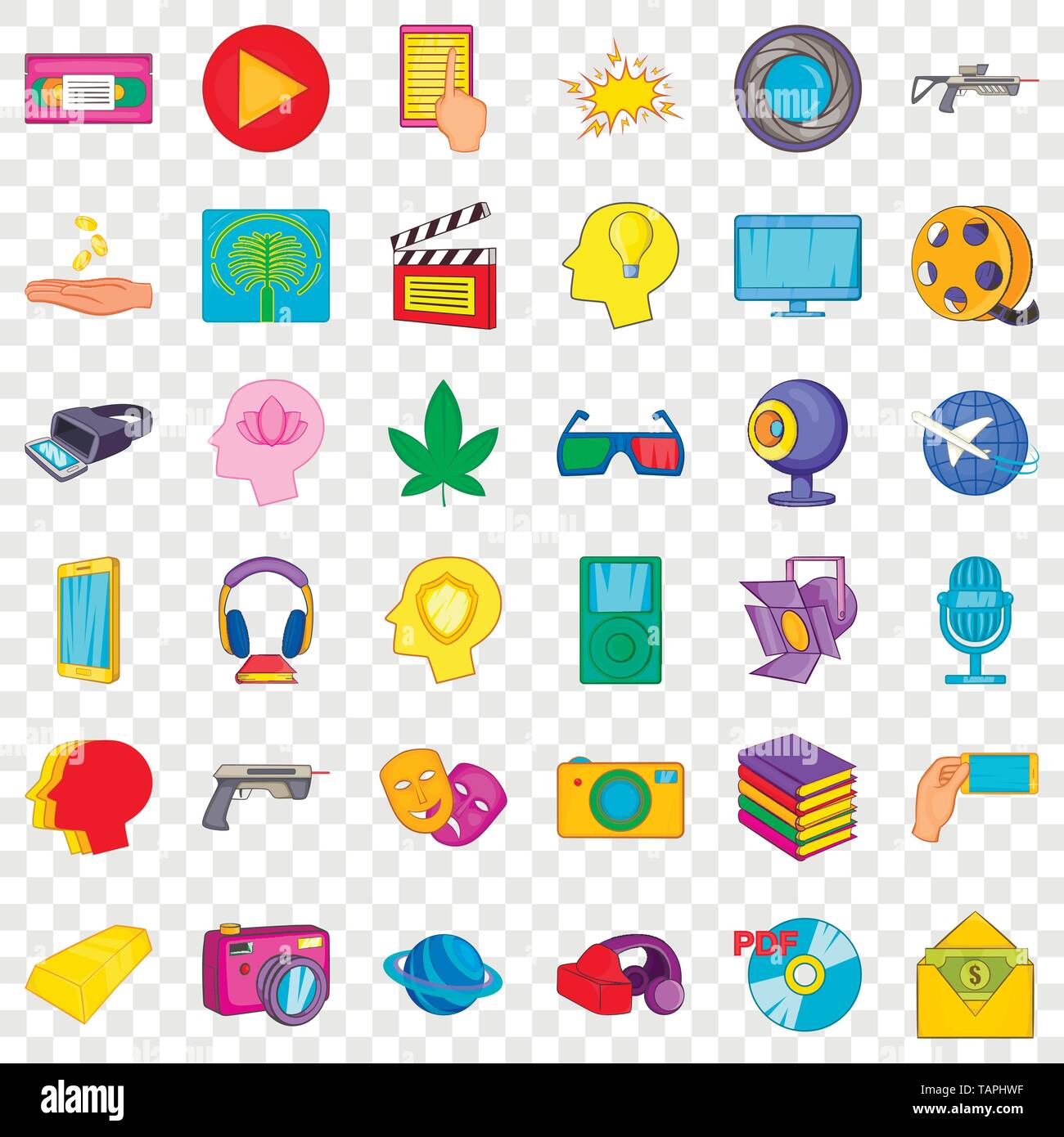 Processing icons set, cartoon style Stock Vector Image & Art - Alamy
