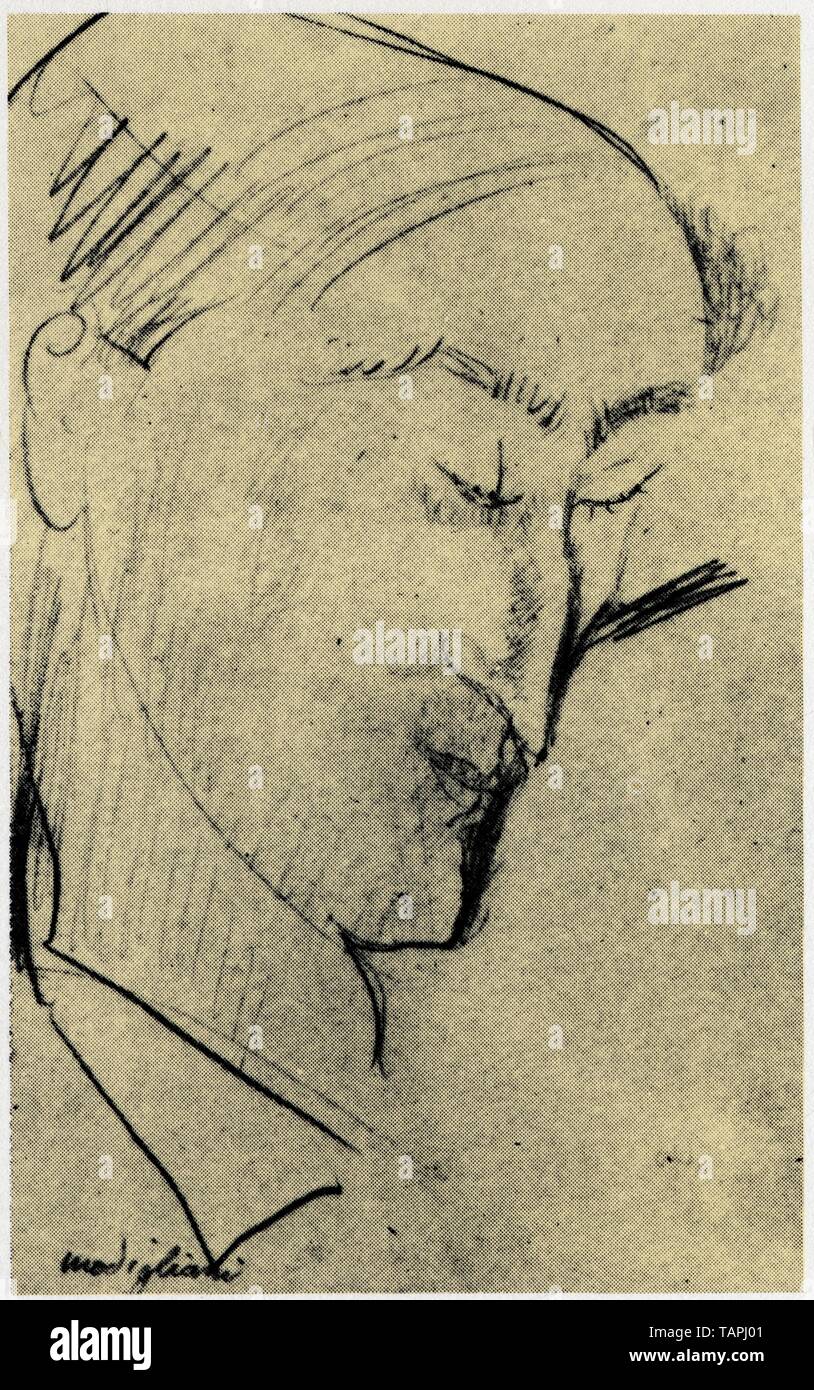 AMEDEO MODIGLIANI.ANDRÉ SALMON.1914.CRAYON Stock Photo - Alamy