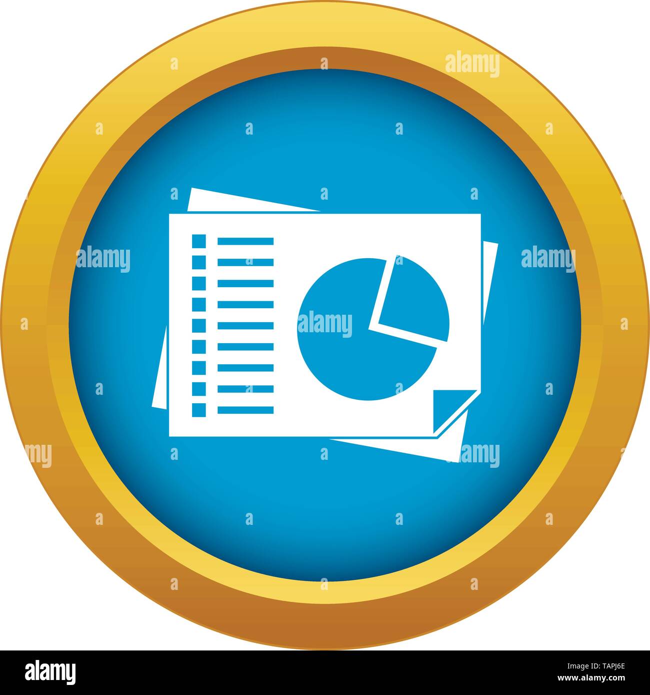 Sheets of paper with charts icon blue vector isolated Stock Vector ...