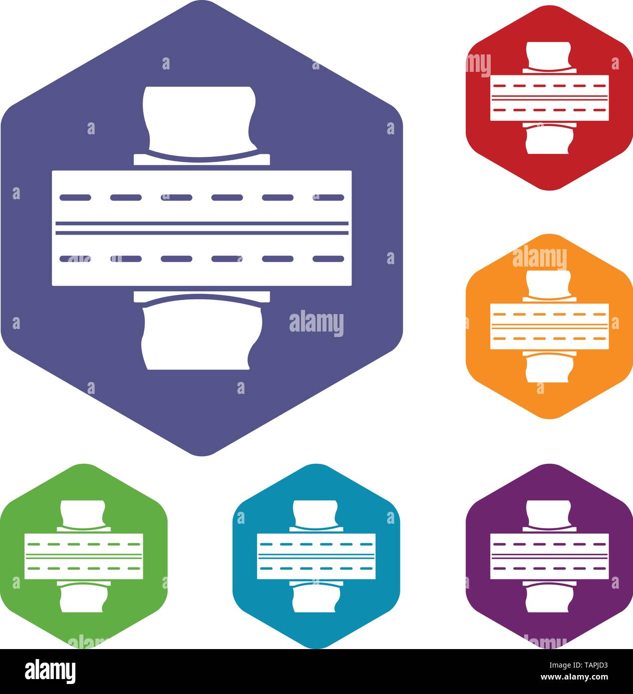 Car bridge icons vector hexahedron Stock Vector