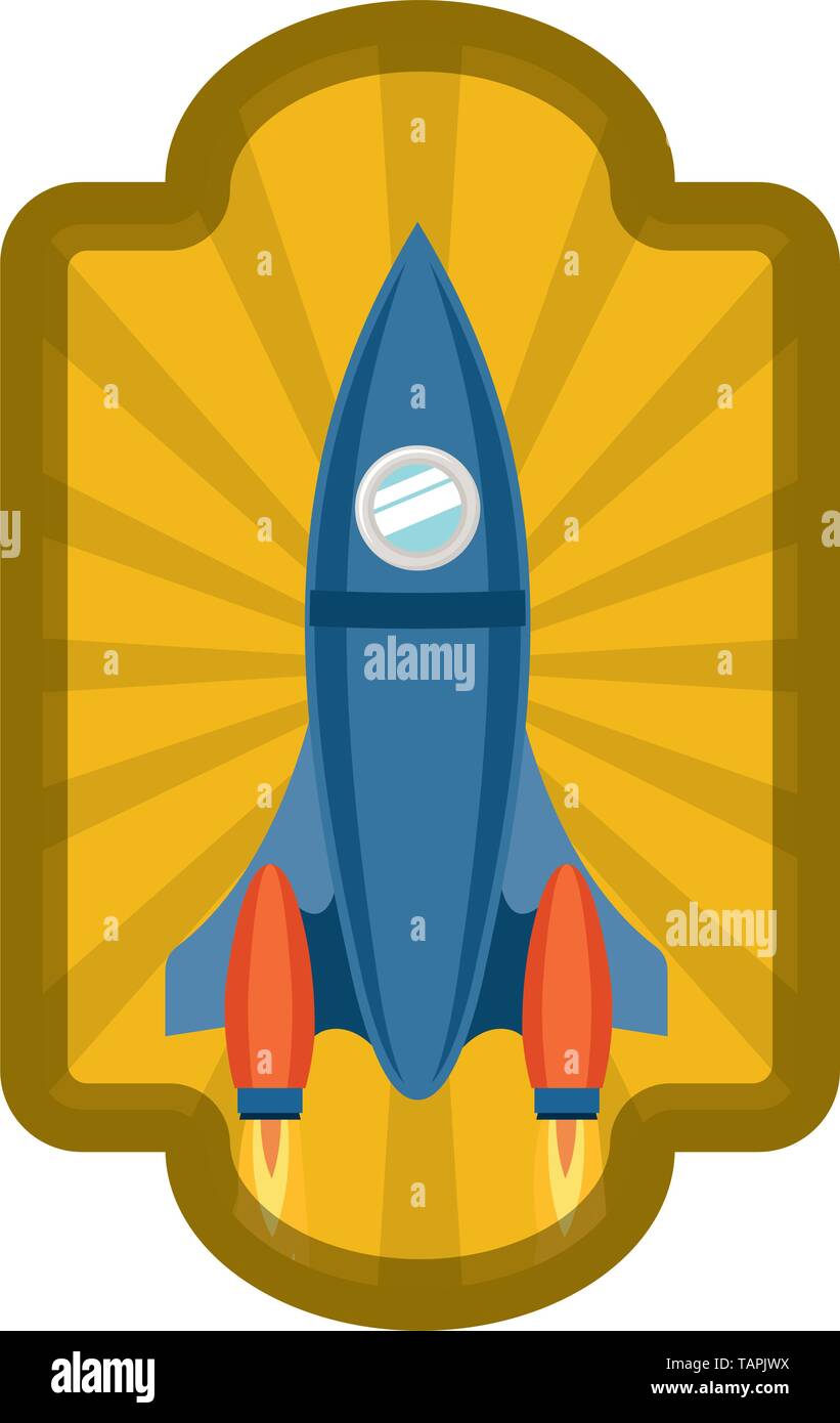 frame with rocket taking off icon Stock Vector Image & Art - Alamy