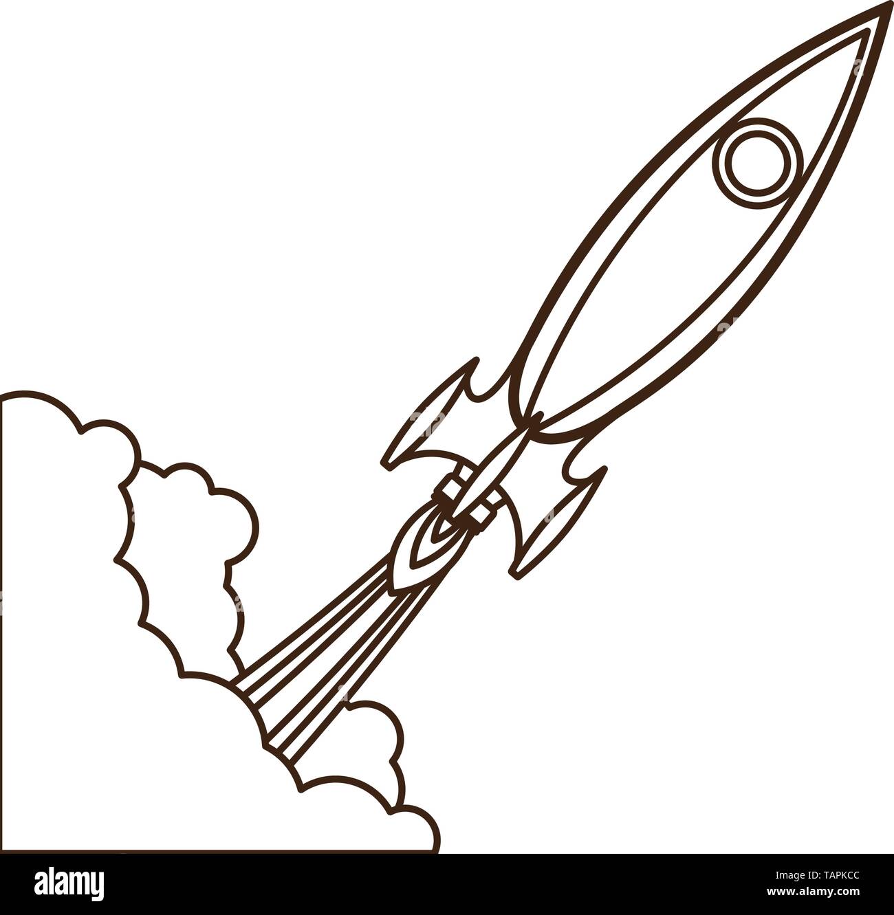 rocket taking off in white background Stock Vector Image & Art - Alamy