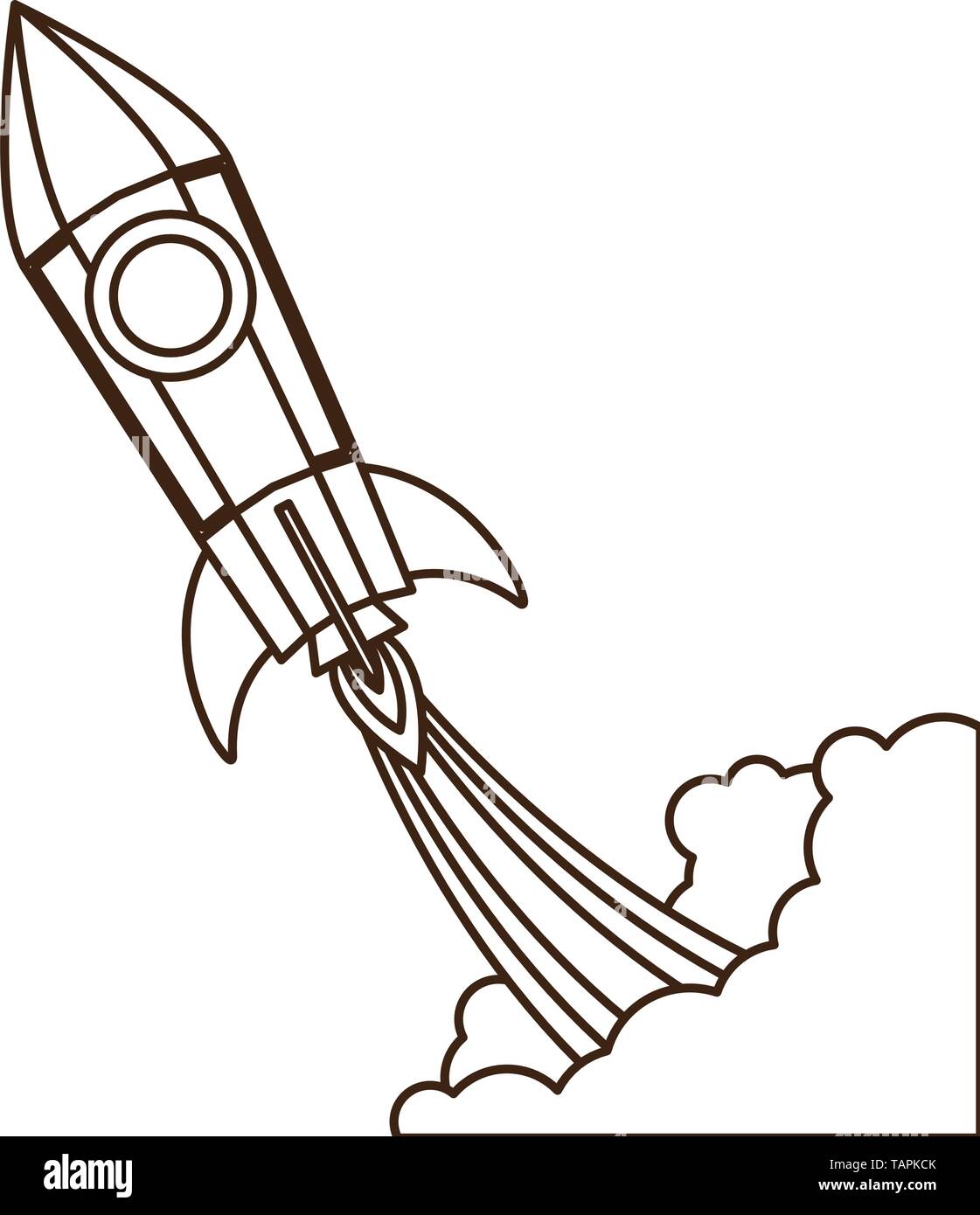 rocket taking off in white background Stock Vector Image & Art - Alamy