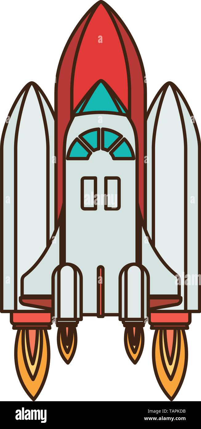 rocket taking off in white background Stock Vector Image & Art - Alamy