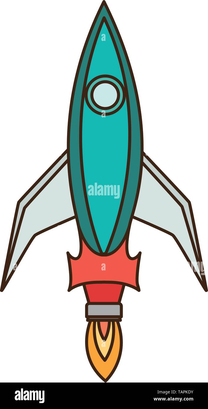rocket taking off in white background Stock Vector Image & Art - Alamy