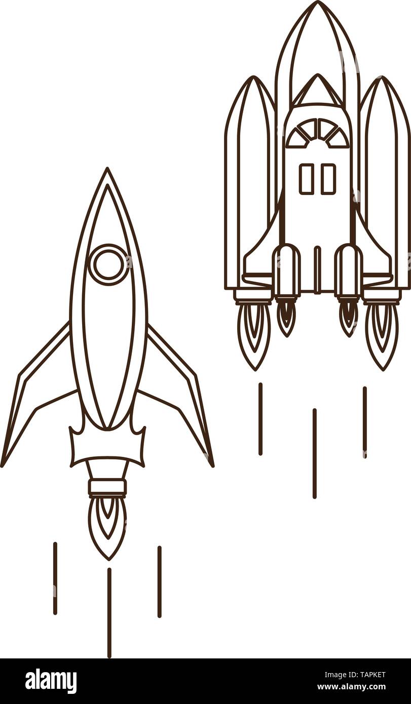 rockets taking off in white background Stock Vector Image & Art - Alamy