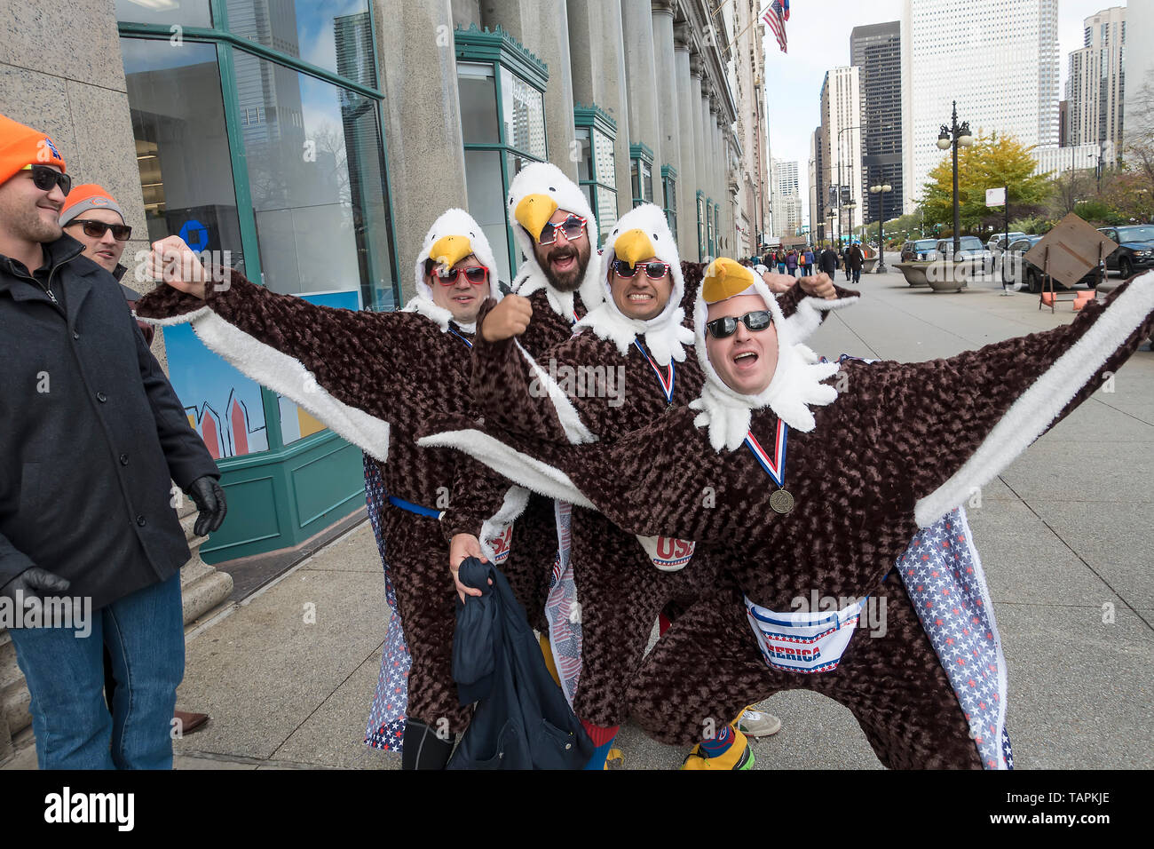 USA Eagles Rugby fans in Chicago Stock Photo