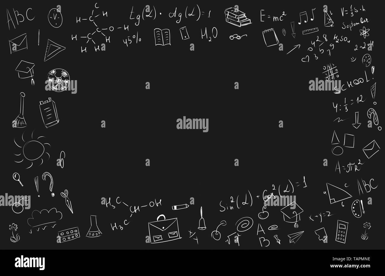 Seamless pattern on the theme of the school background Stock Photo - Alamy