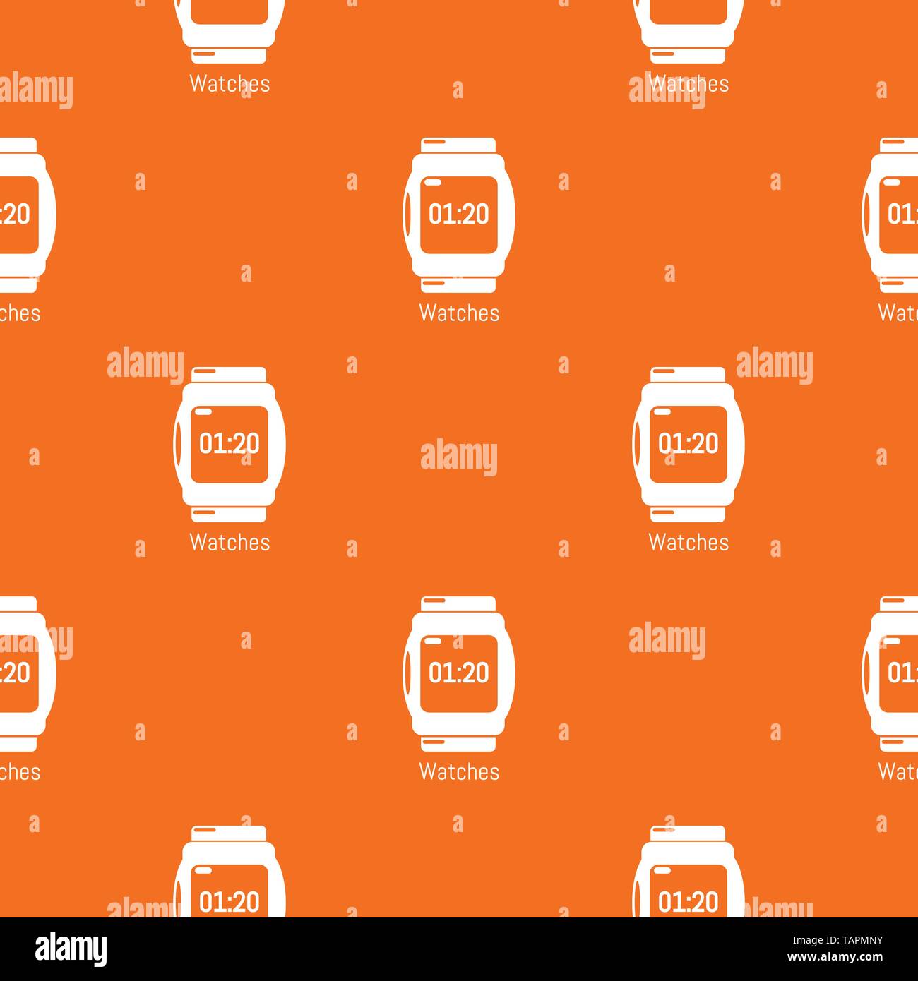 Watches pattern vector orange Stock Vector