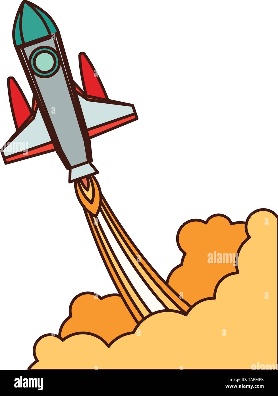 rocket taking off in white background Stock Vector Image & Art - Alamy