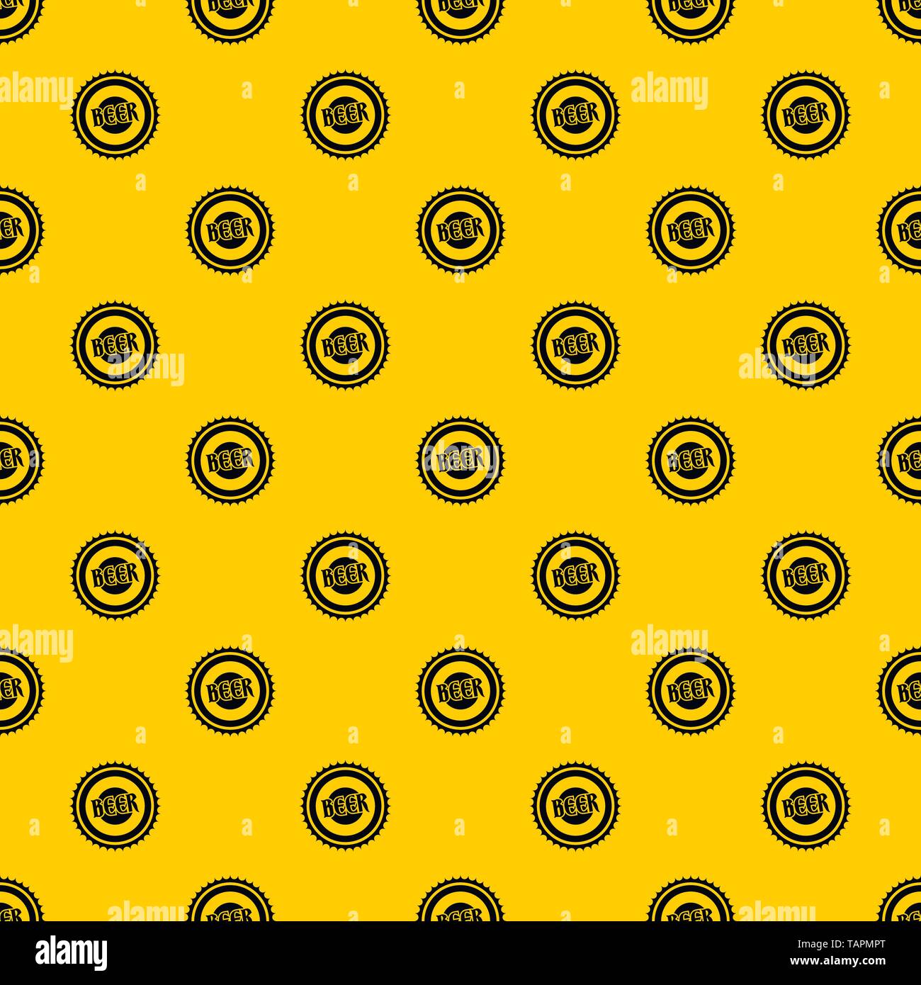 Beer bottle cap pattern vector Stock Vector