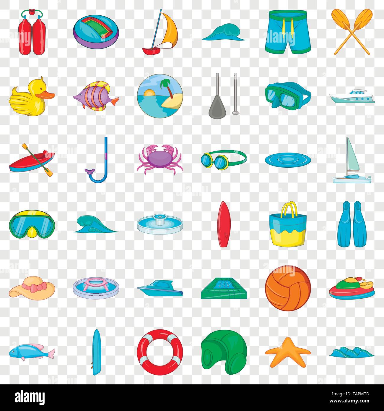 Water sport icons set, cartoon style Stock Vector Image & Art - Alamy