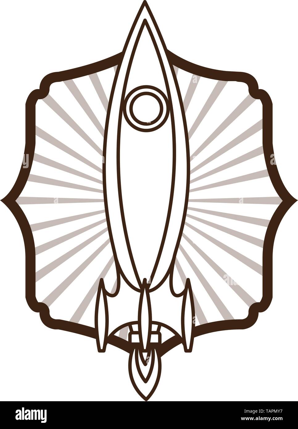 frame with rocket taking off icon Stock Vector Image & Art - Alamy