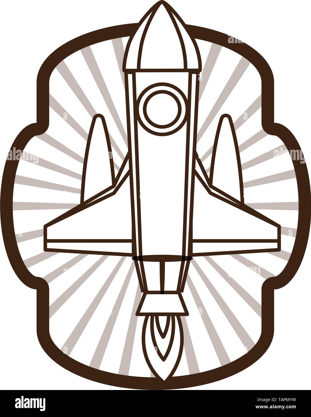 frame with rocket taking off icon Stock Vector Image & Art - Alamy