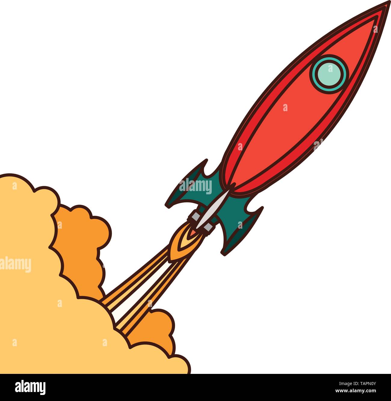 rocket taking off in white background Stock Vector Image & Art - Alamy