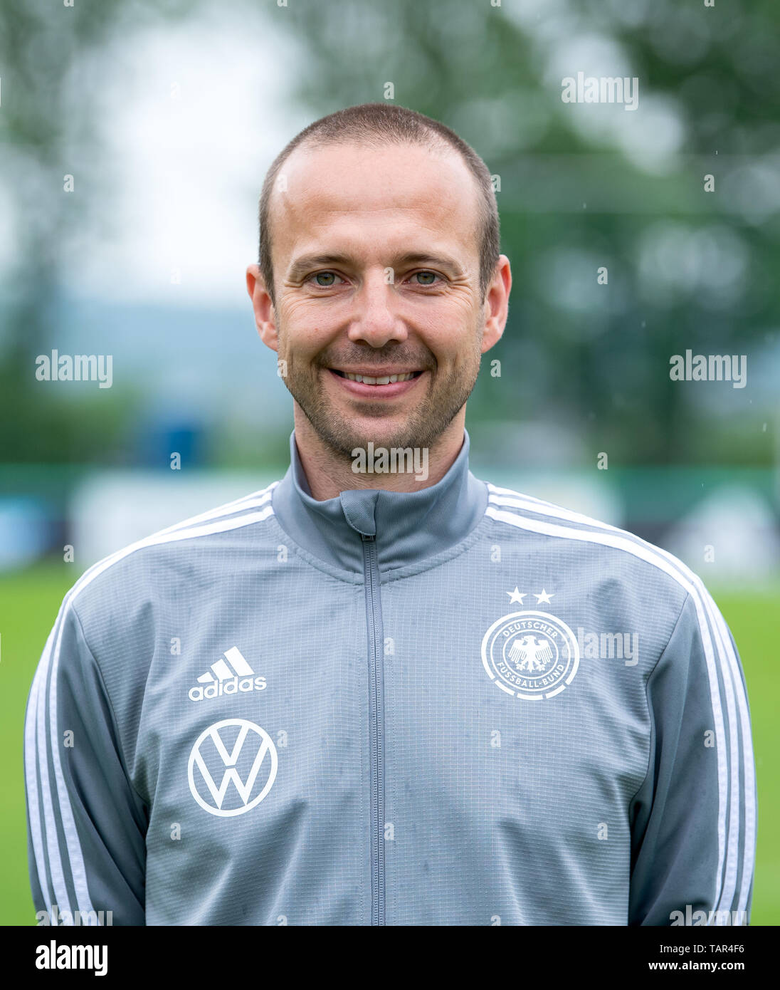 Grassau, Germany. 27th May, 2019. Football, women: World Cup final training camp of the DFB team. Assistant trainer Patrik Grolimund at the photo session. Credit: Sven Hoppe/dpa/Alamy Live News Stock Photo