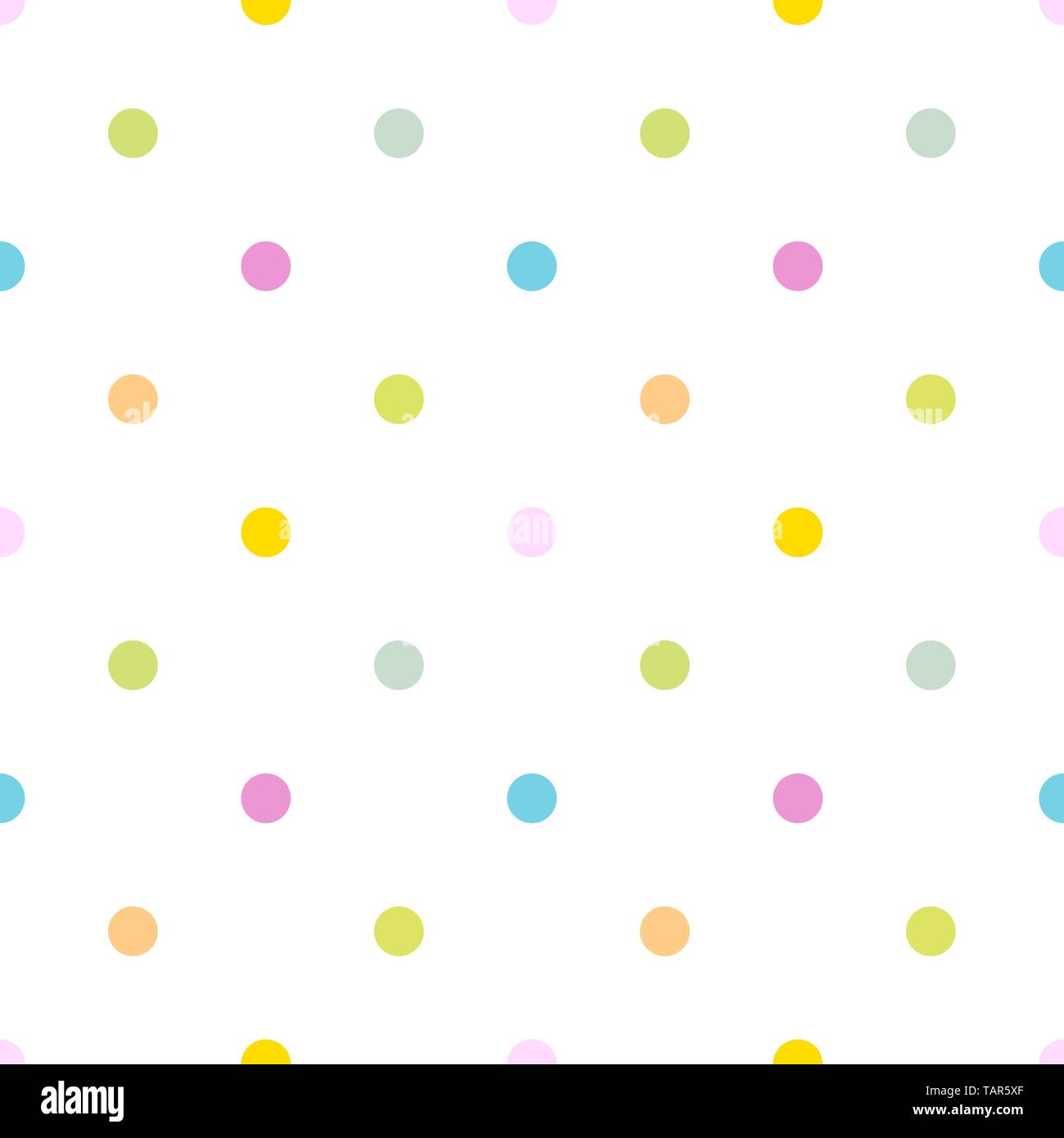 Colorful polka dot seamless pattern, white background Stock Vector ...