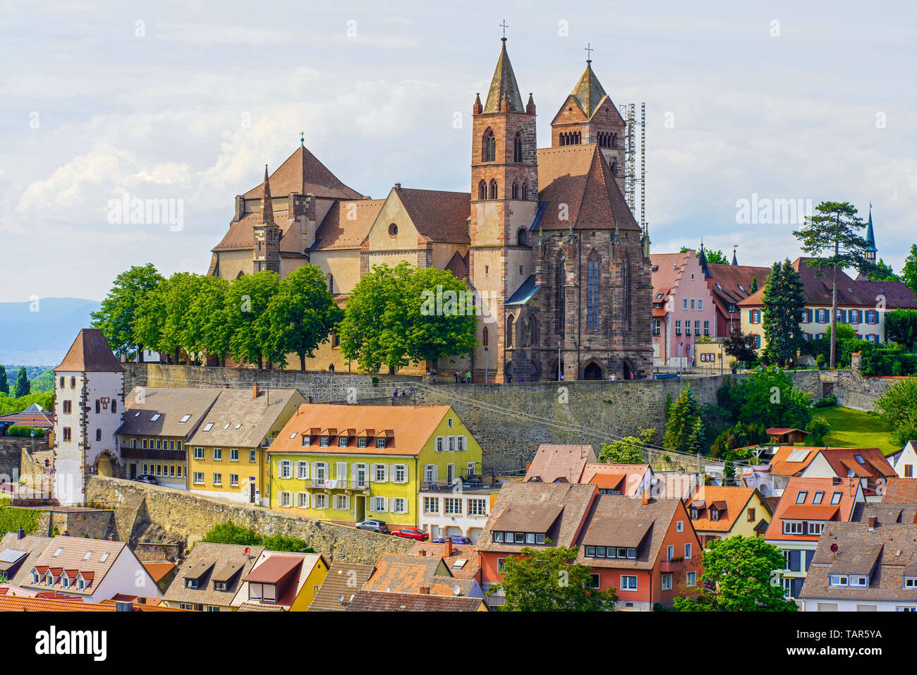 Panoramic view of St. Stephan Münster (cathedral) in Breisach am Rhein