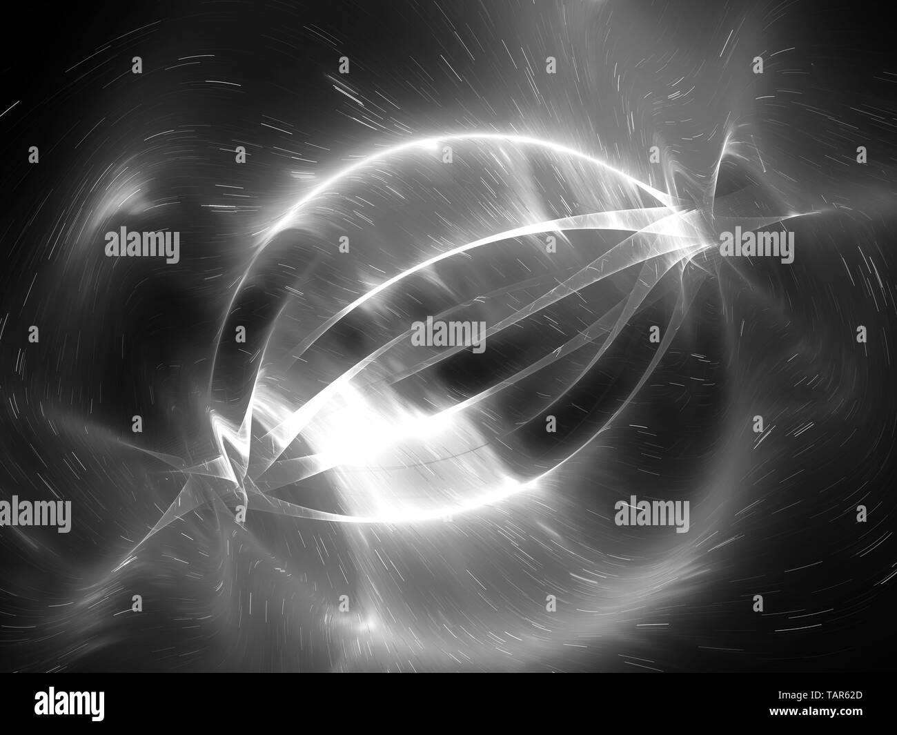 Glowing energy strings in space effect, computer generated abstract ...