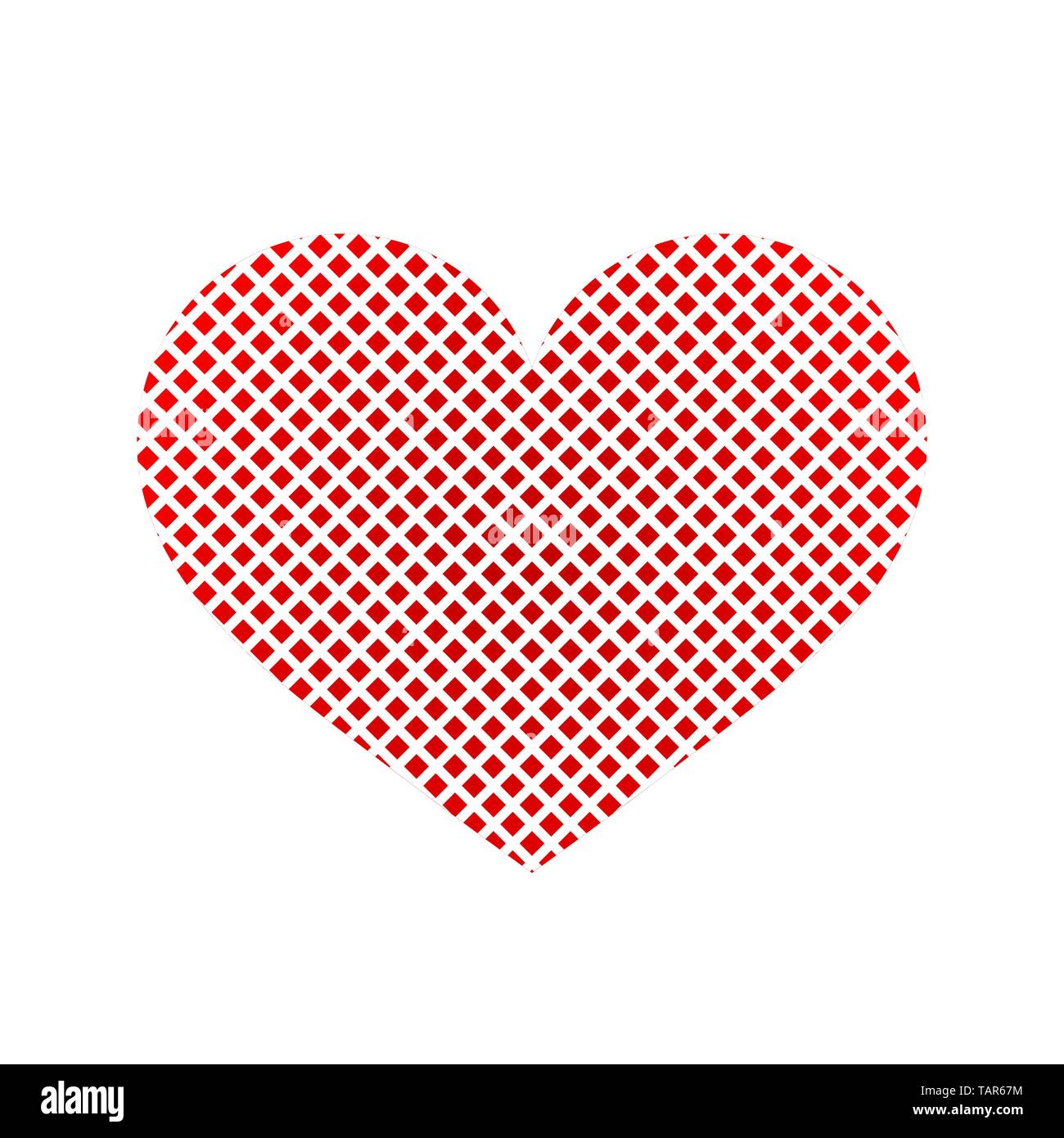 Red heart checkered icon. Vector illustration Stock Vector Image & Art ...