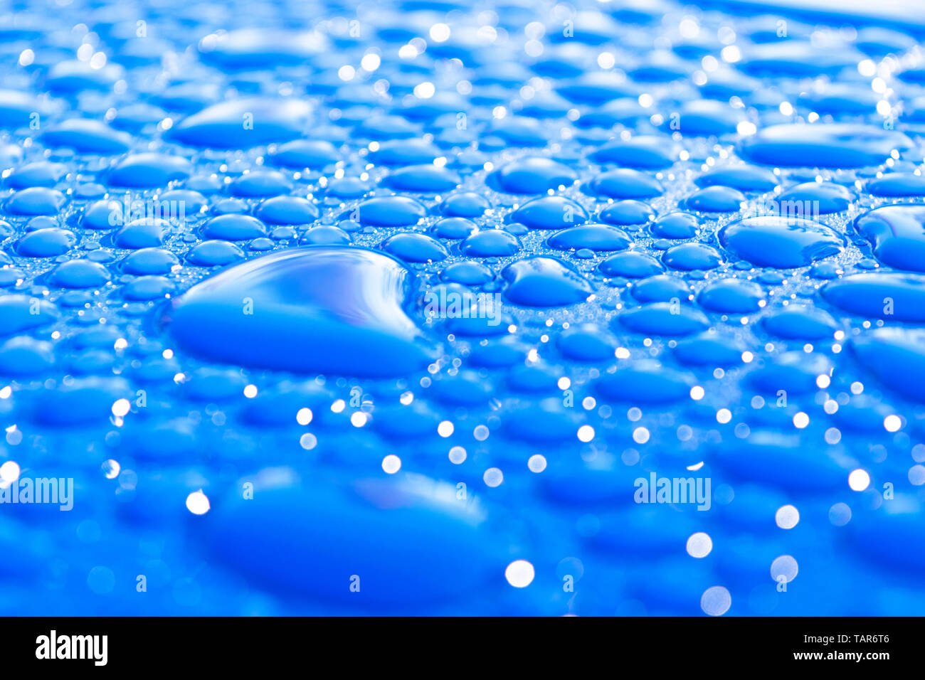 Transparent Still Water Drops On Light Blue Background Blue Water