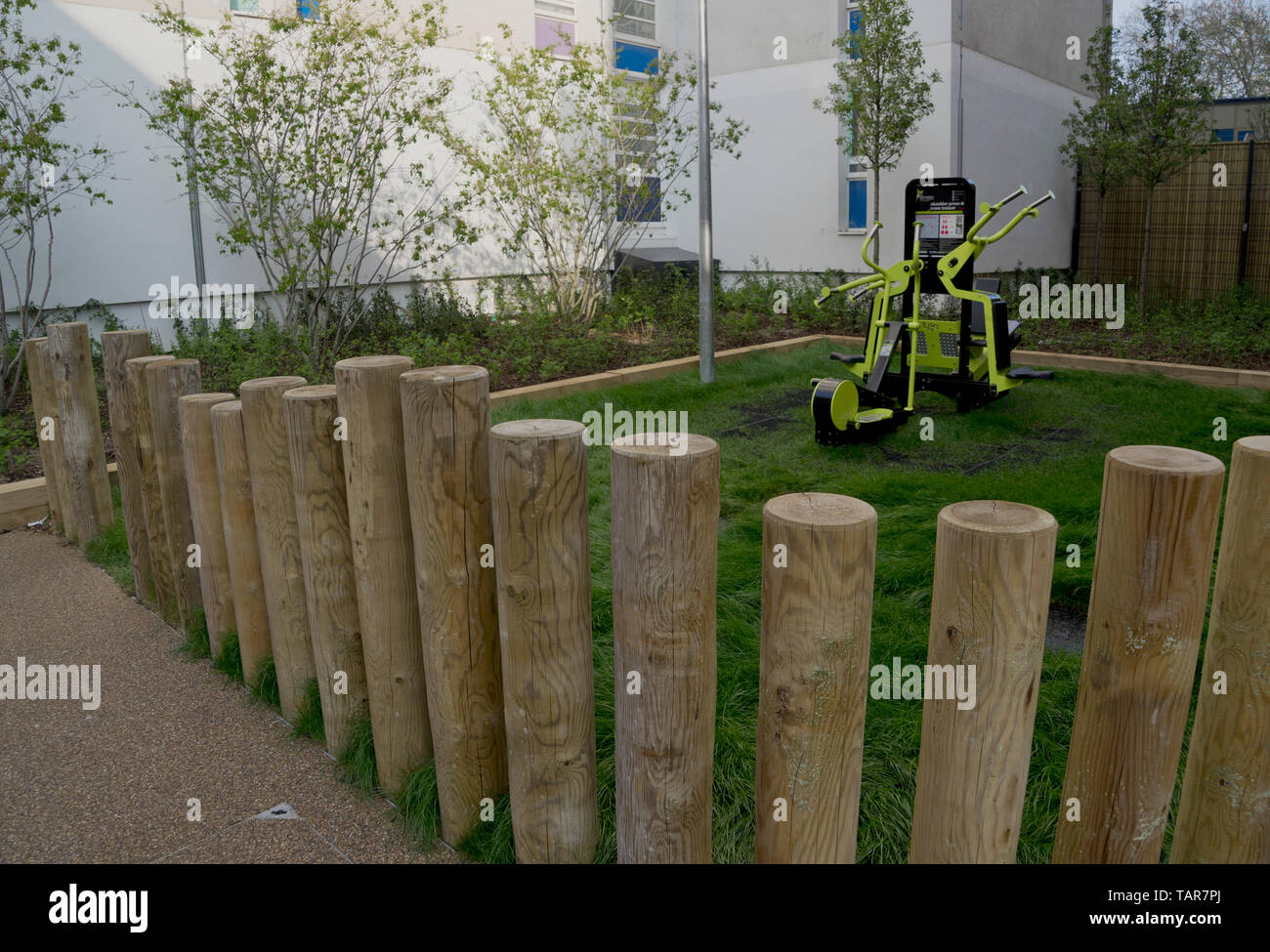 Private garden and playground by new luxury apartments in Lambeth