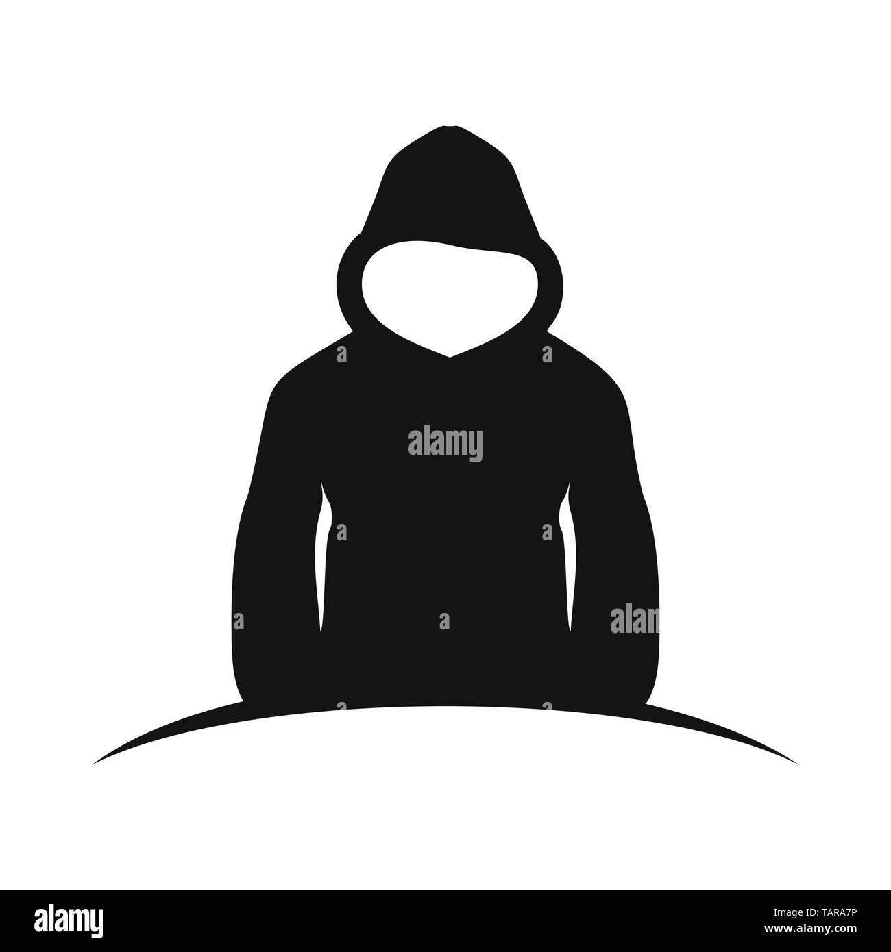 The Man in Hood Silhouette Rising Vector Illustration Symbol Graphic Logo Design Template Stock Vector