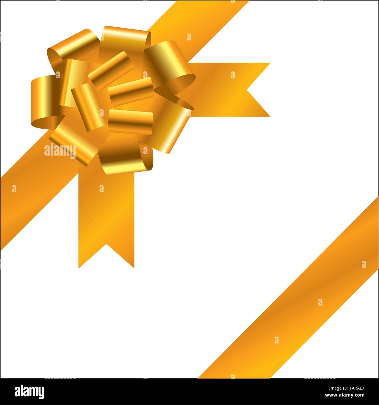 Gift ribbon isolated on a square box. Vector illustration. Stock Vector