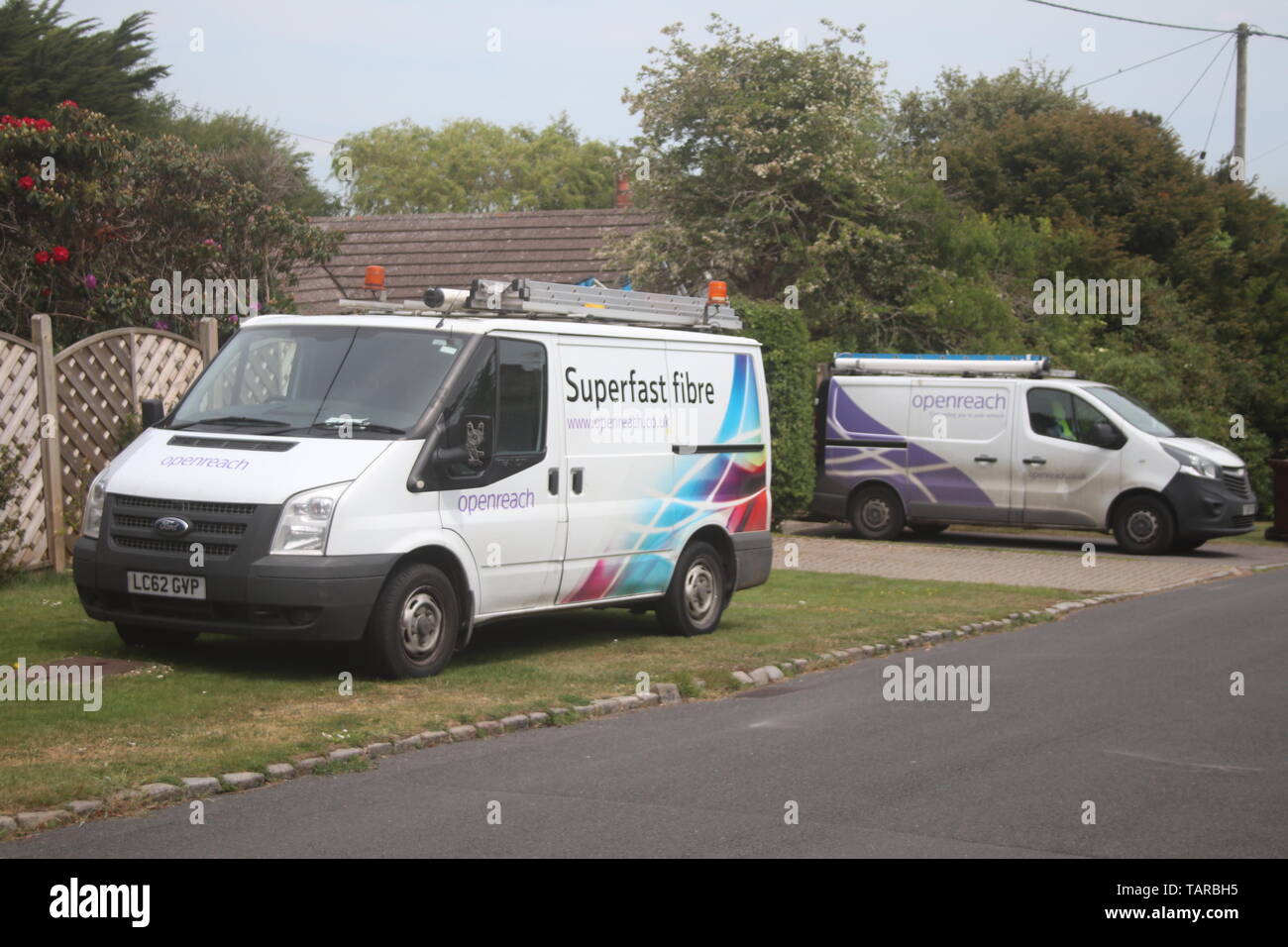 TWO OPENREACH TELECOMMUNICATIONS VANS Stock Photo - Alamy