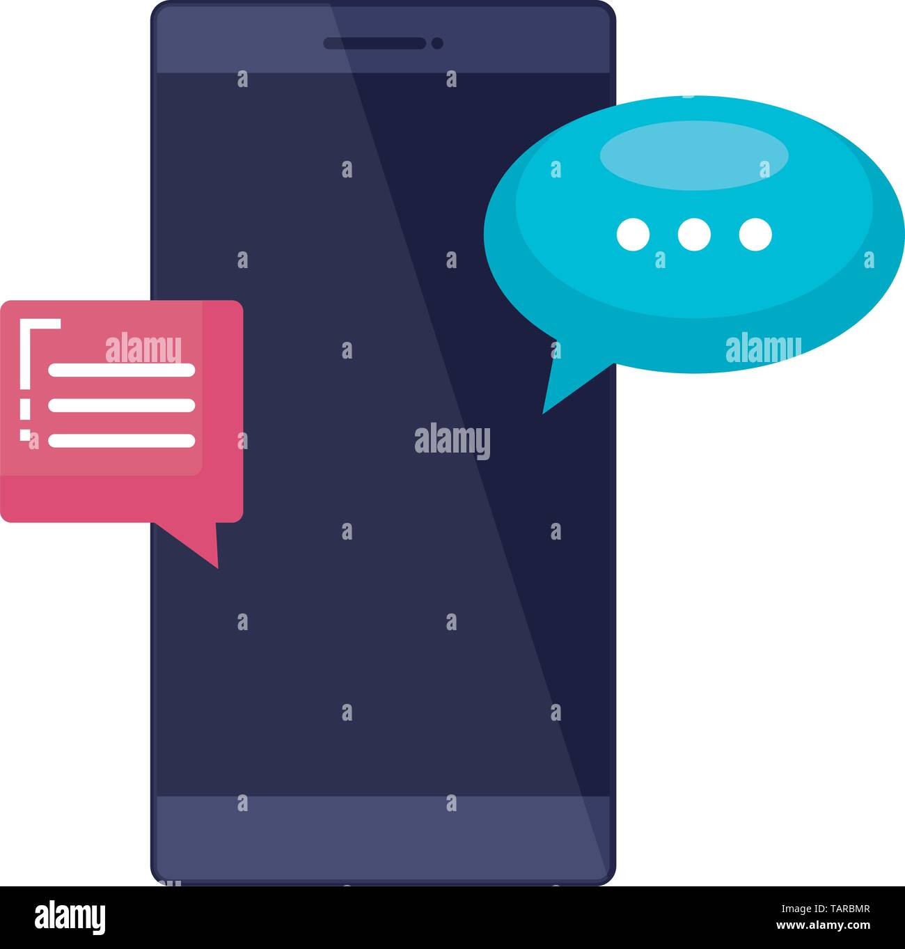 smartphone device with speech bubbles chat Stock Vector Image & Art - Alamy