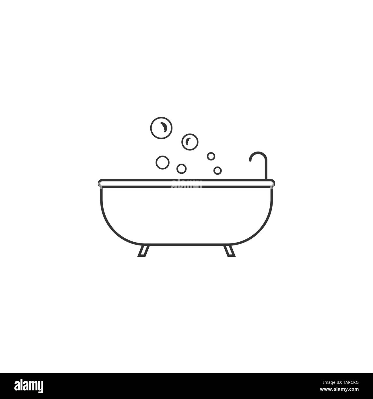 bath, bathroom bathtub shower icon Stock Vector