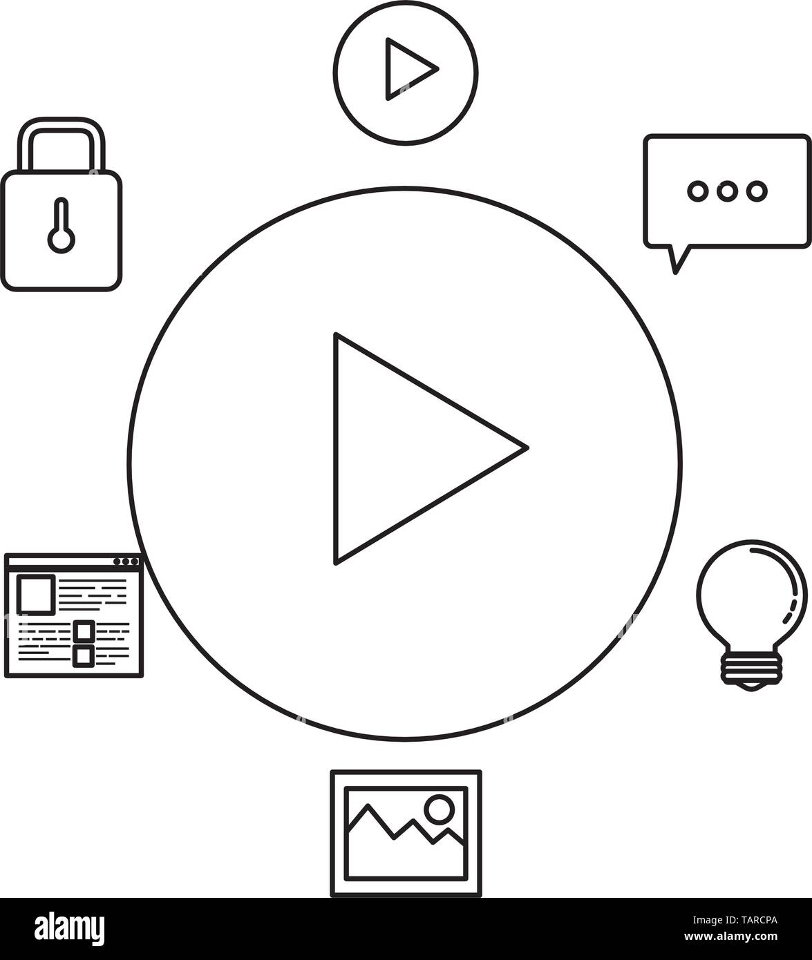media player button and social marketing Stock Vector Image & Art - Alamy