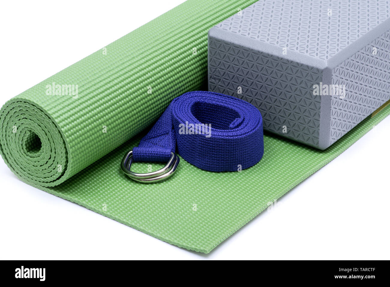 yoga mat block and strap