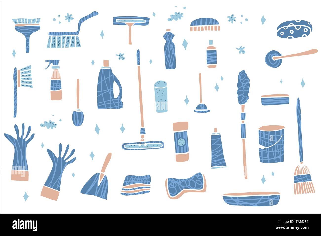 Set of icons for cleaning tools. House cleaning. Cleaning supplies. Flat  design style. Cleaning design elements. Vector illustration Stock Vector  Image & Art - Alamy