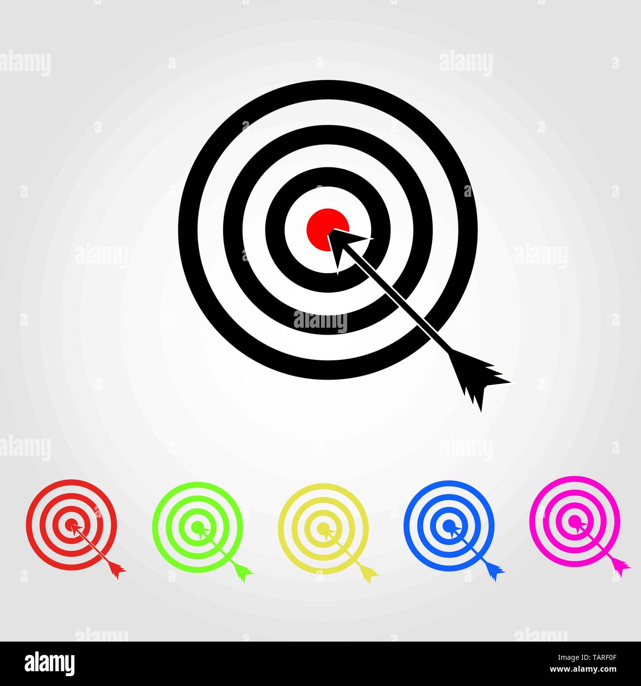 Target Icon in trendy flat style isolated on grey background. Aim ...