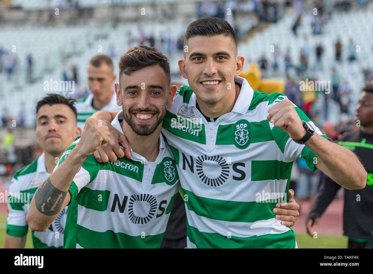 May 25 2019 Oeiras Portugal Sporting S Midfielder From Portugal Bruno Fernandes 8 And Sporting S Midfielder From
