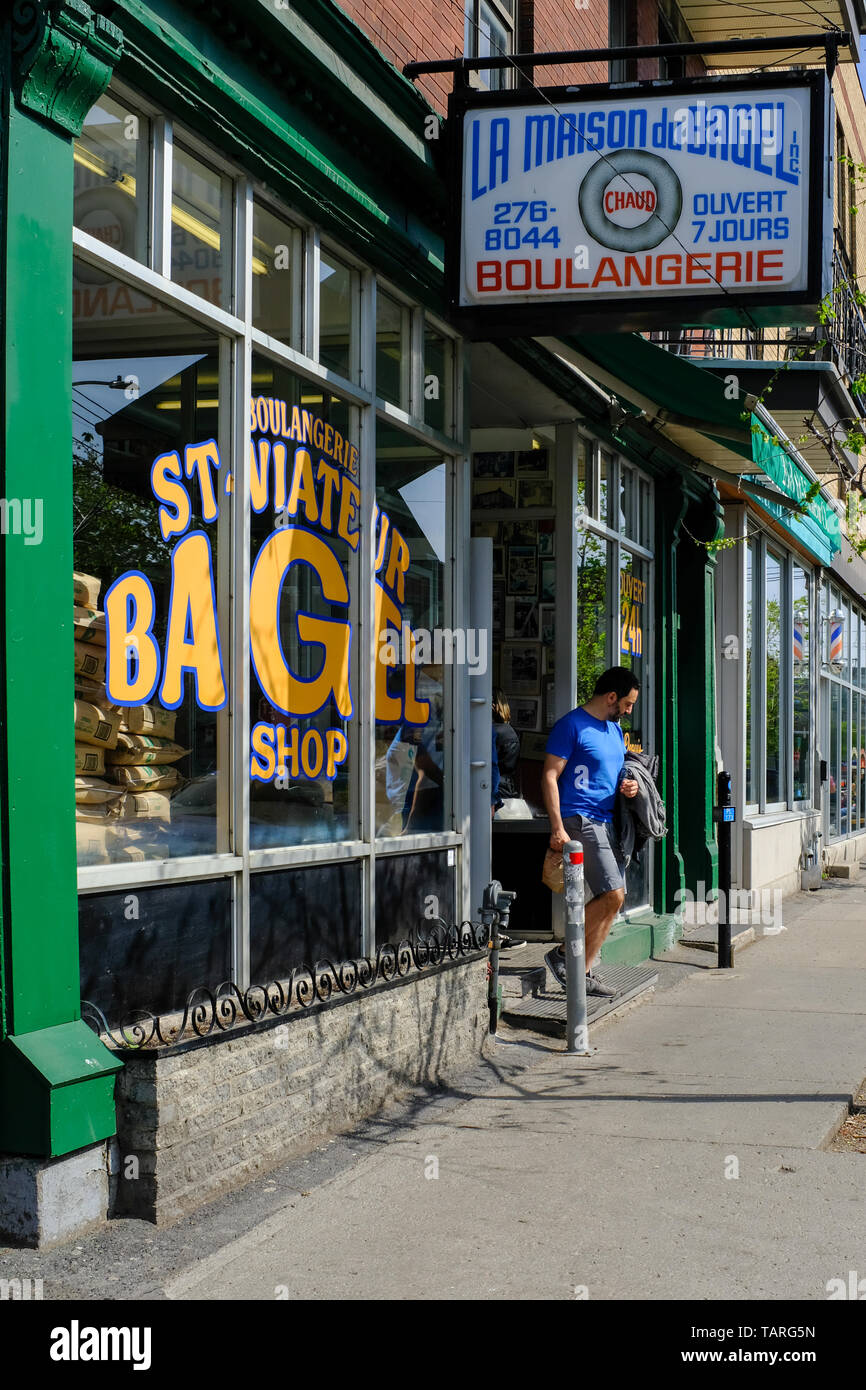 La Maison du Bagel, Famous Bagel shop, Saint Viateur street, Mile End, Montreal Stock Photo