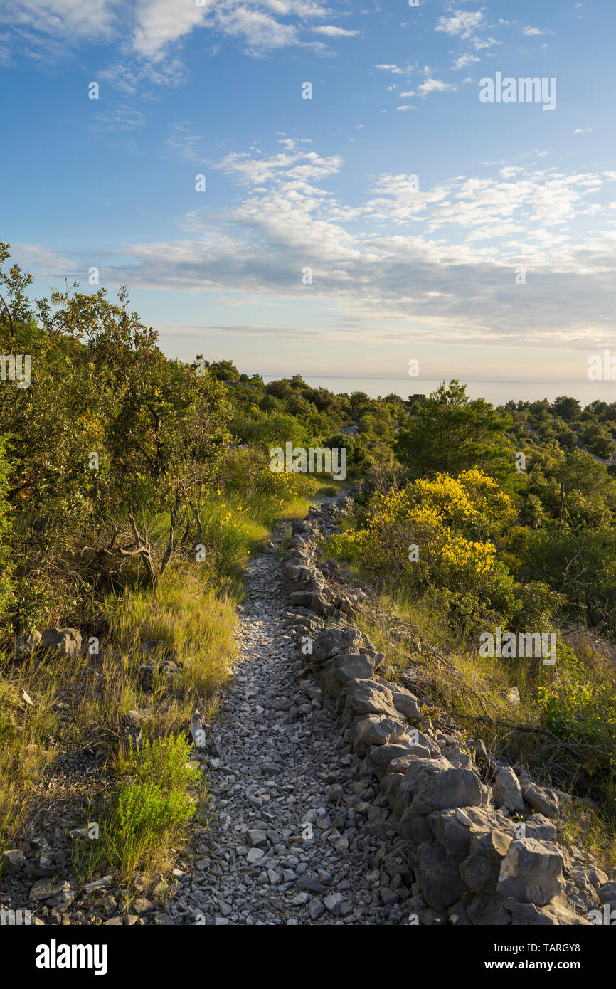 Razanj Croatia Europe. Nature and landscape photo of coastline at Adriatic Sea in Dalmatia. Beautiful outdoors on sunny spring day. Stock Photo