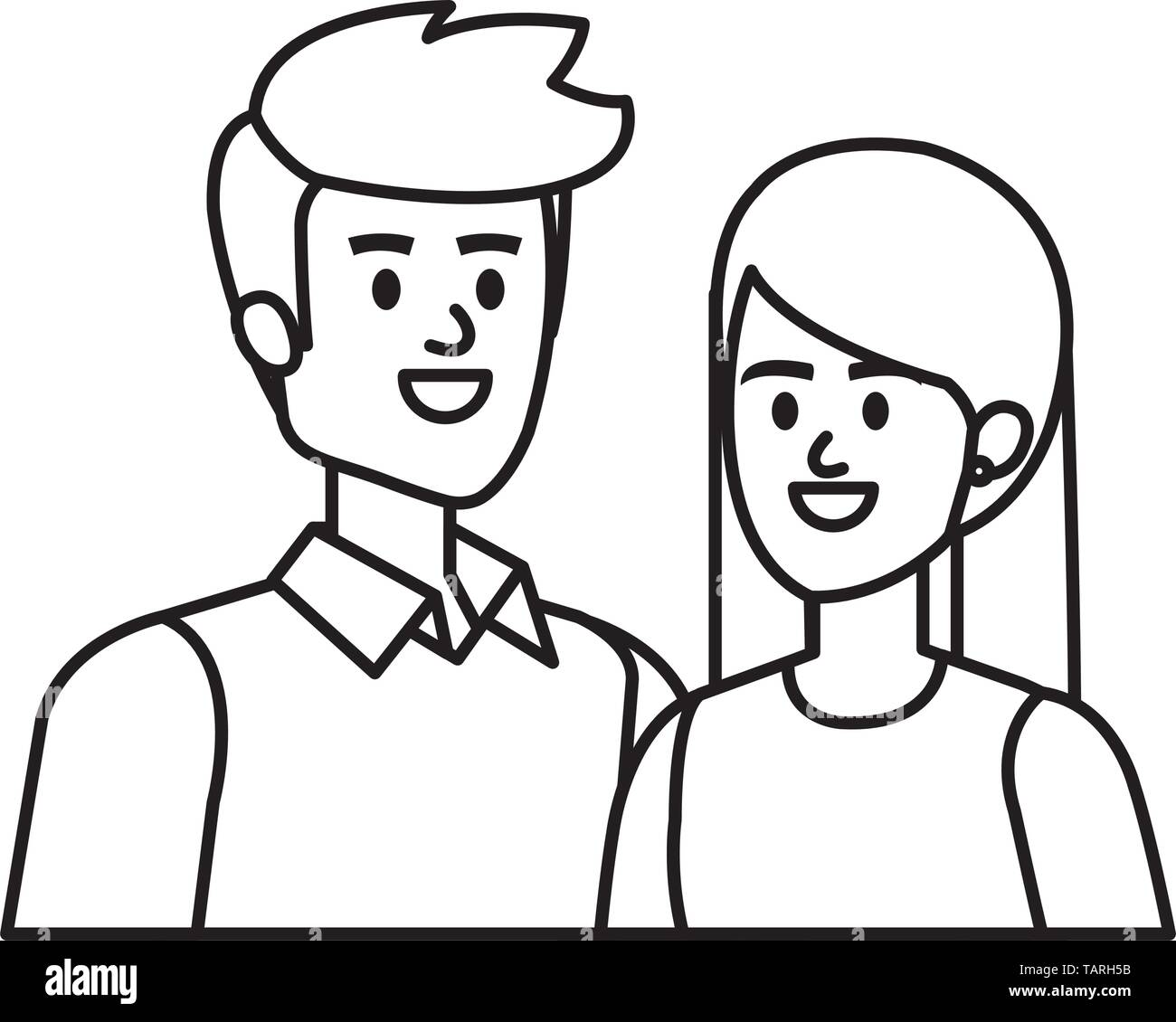 business couple avatars characters vector illustration Stock Vector