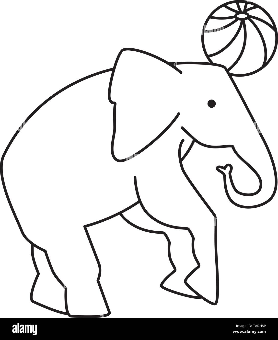 circus elephant playing with balloon Stock Vector Image & Art - Alamy