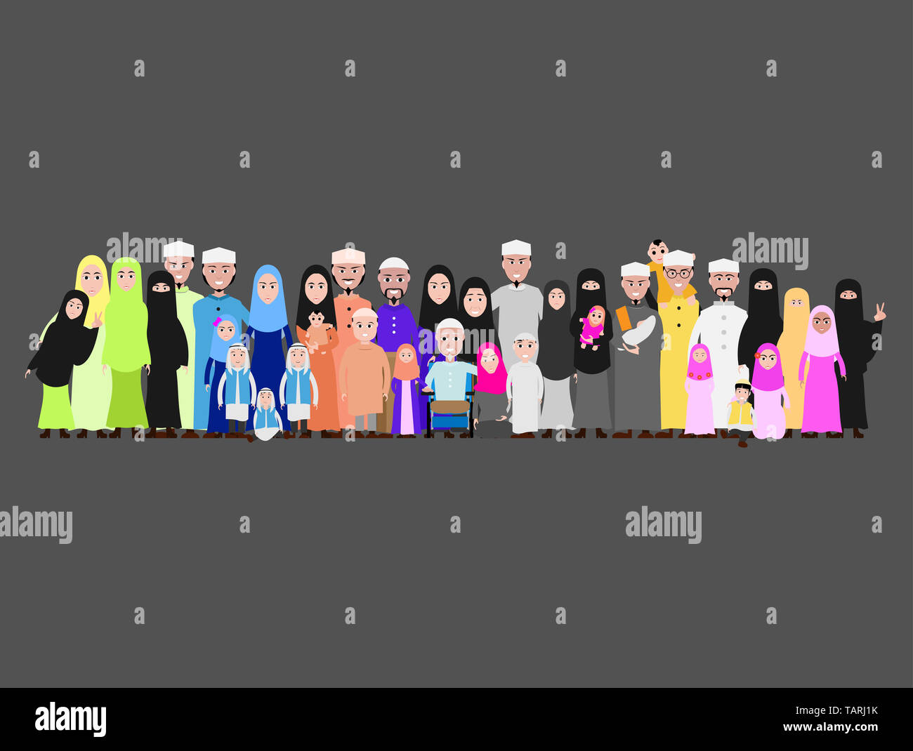 Beautiful Muslim Women with Niqab. Cartoon of Islamic Women in Niqab Stock  Photo - Alamy