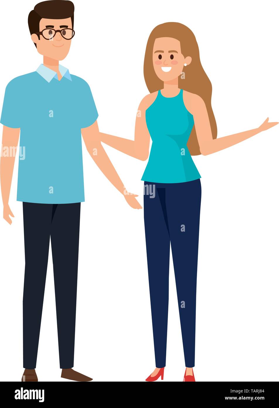 young couple lovers avatars characters Stock Vector Image & Art - Alamy