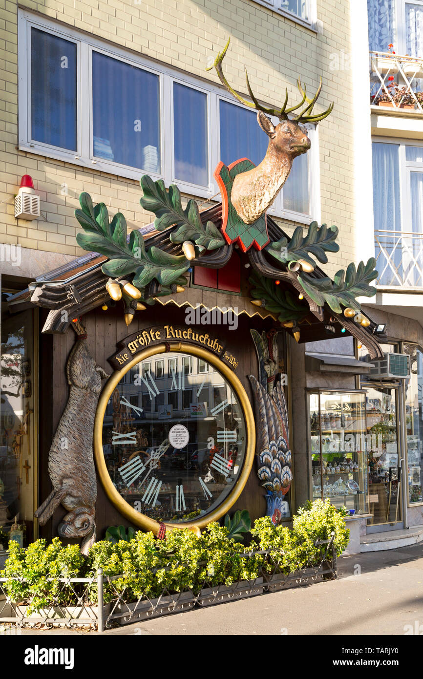 Clock labelled as the biggest cuckoo clock in the world in Wiesbaden