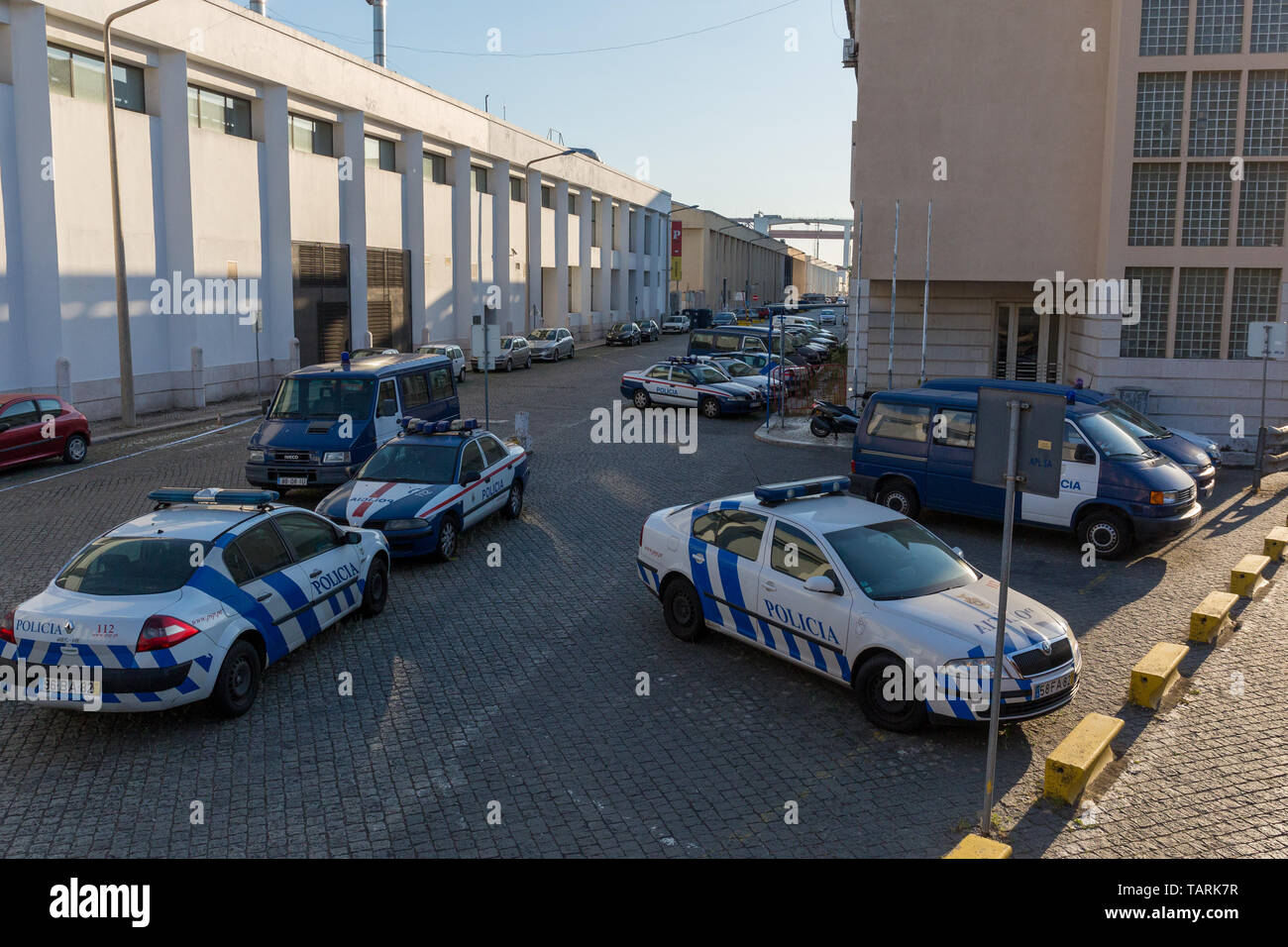 Police car park Stock Photo Alamy
